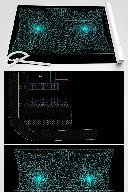 自行车棚膜结构CAD施工图