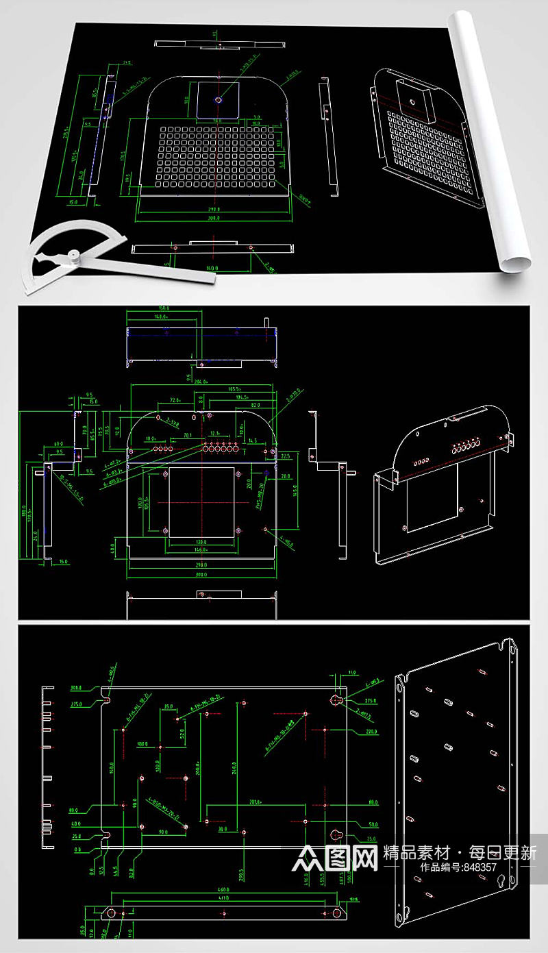滤波器机箱CAD图纸素材