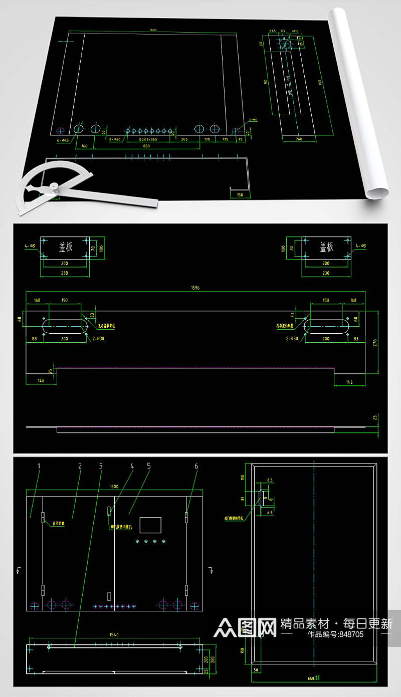 电控箱CAD图纸素材