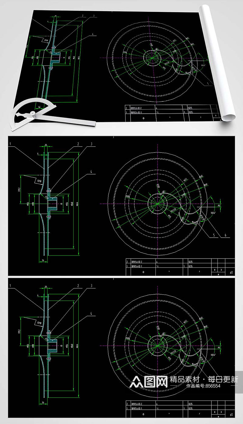 叶轮CAD设计图素材