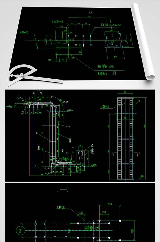 皮带机标准大样图-众图网