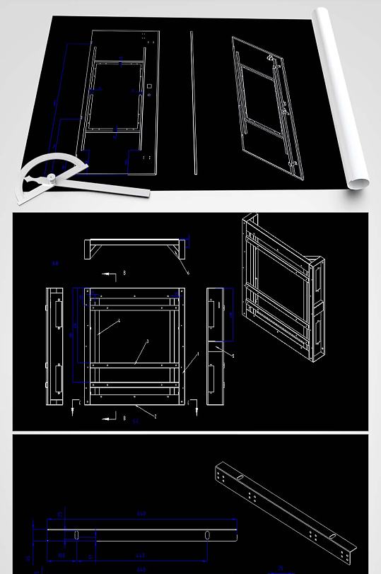 通信柜CAD平面设计图