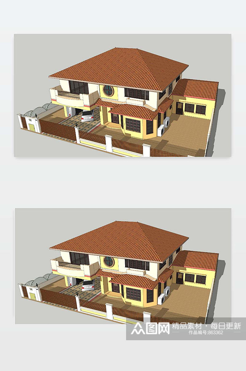 别墅设计模型下载素材