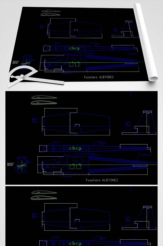 飞机拼插玩具CAD-众图网