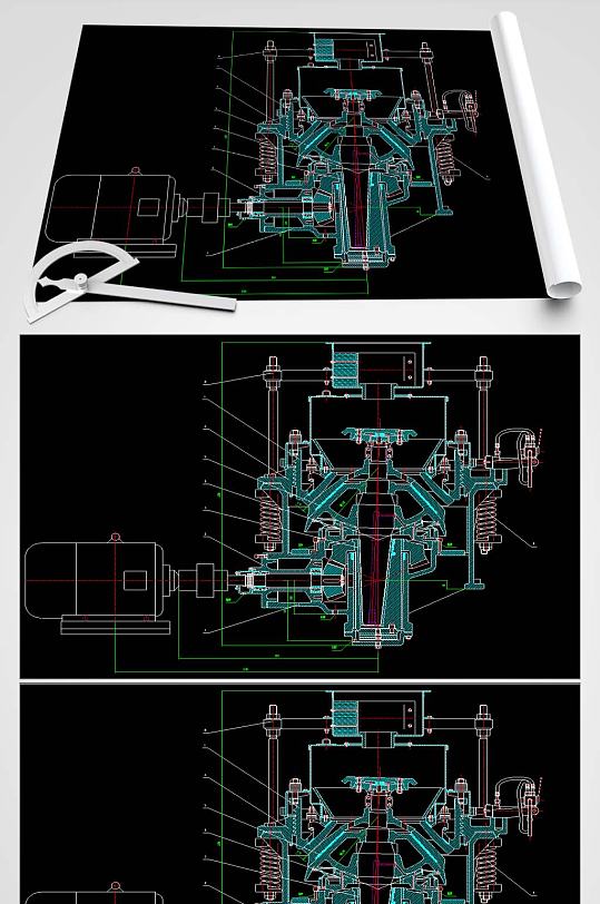 PYD900短头圆锥破碎机总图-众图网