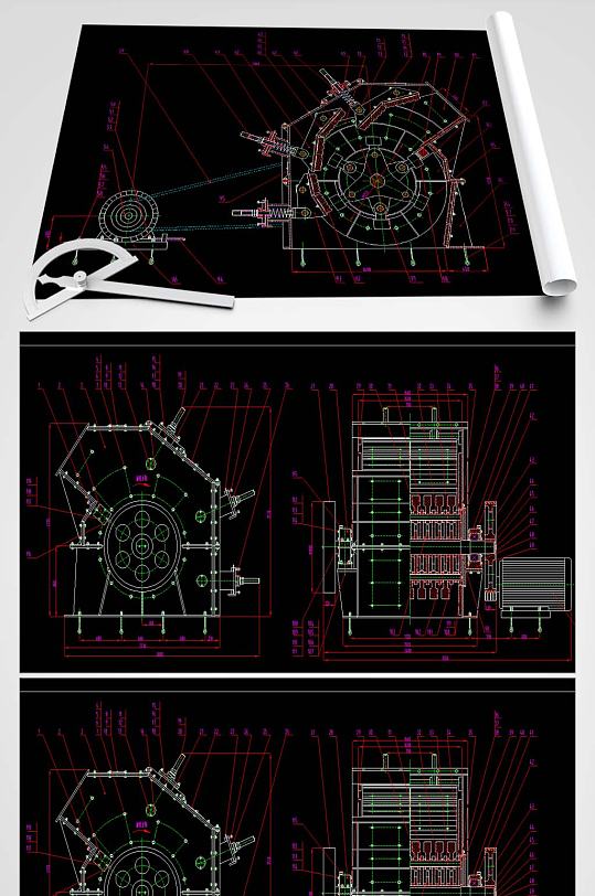 PCF1214锤式反击破总装图-众图网