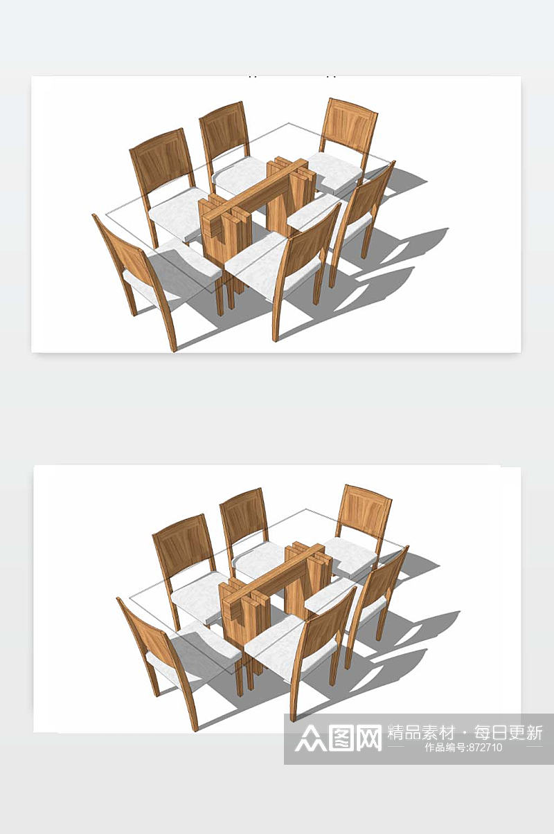 餐桌3D模型下载素材