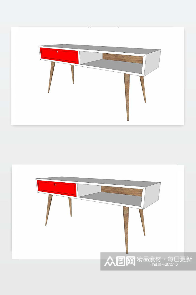 餐桌模型SU下载素材