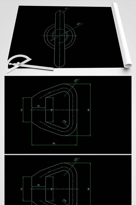 环形螺母CAD图纸