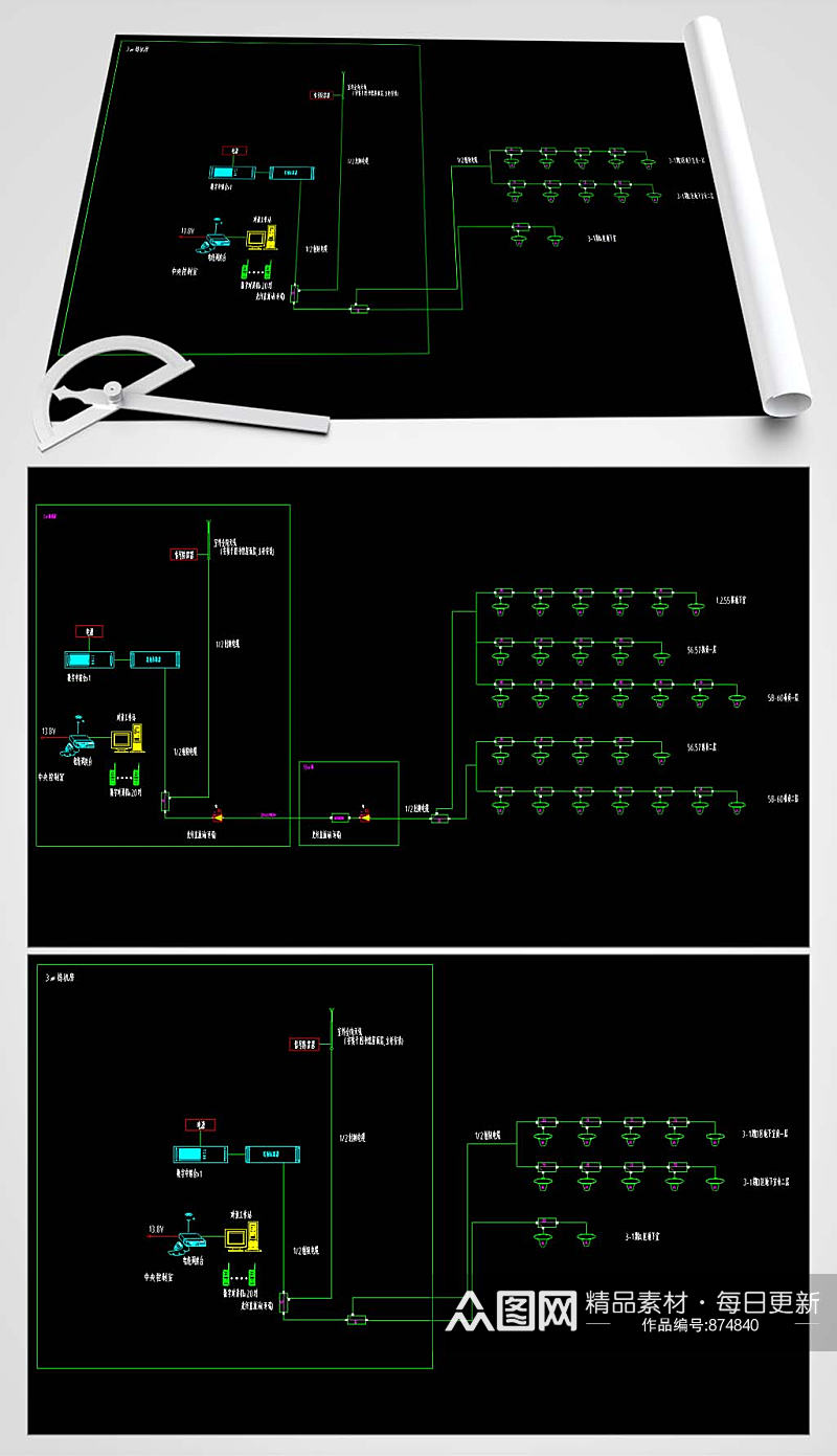 无线对讲系统CAD图素材