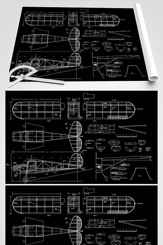 飞机玩具CAD平面图