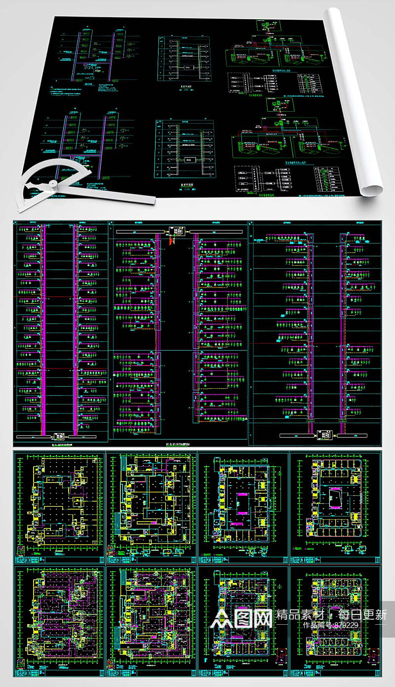 广场弱电CAD平面图素材