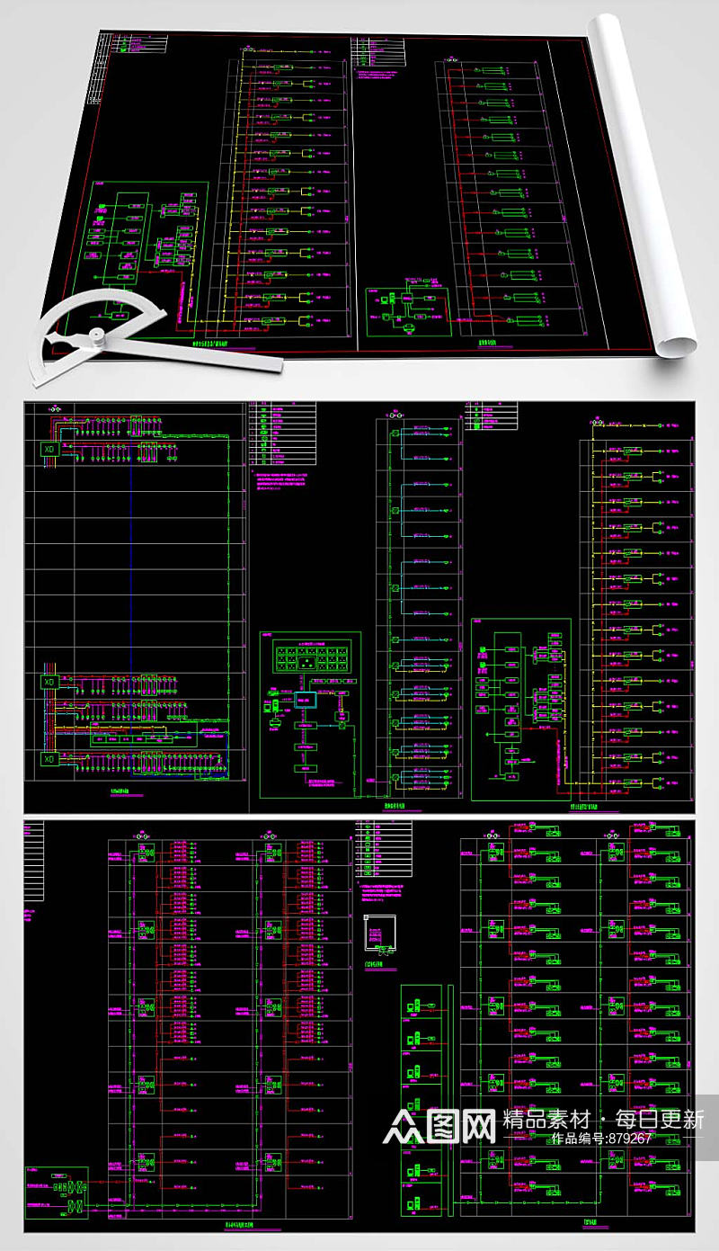 弱电系统CAD平面图素材