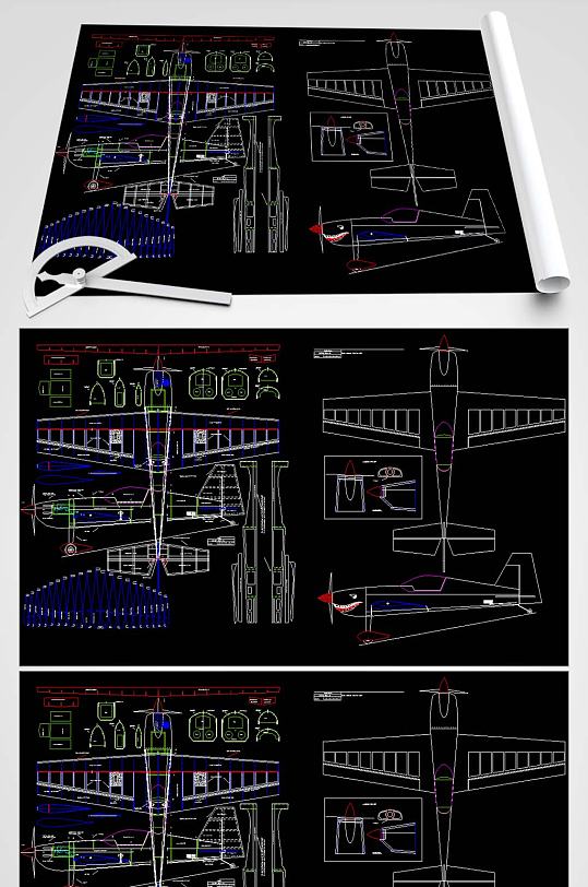 飞机切割玩具图纸-众图网