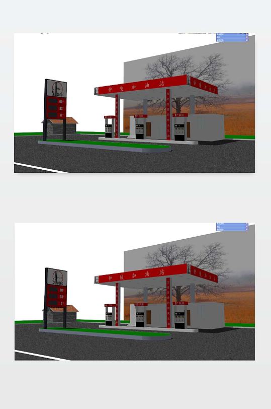 3D加油站模型下载
