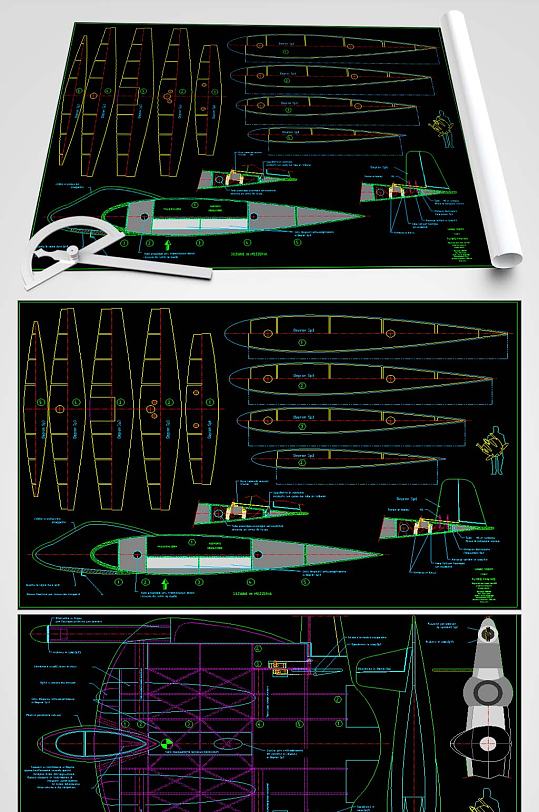 飞机拼插玩具设计图-众图网