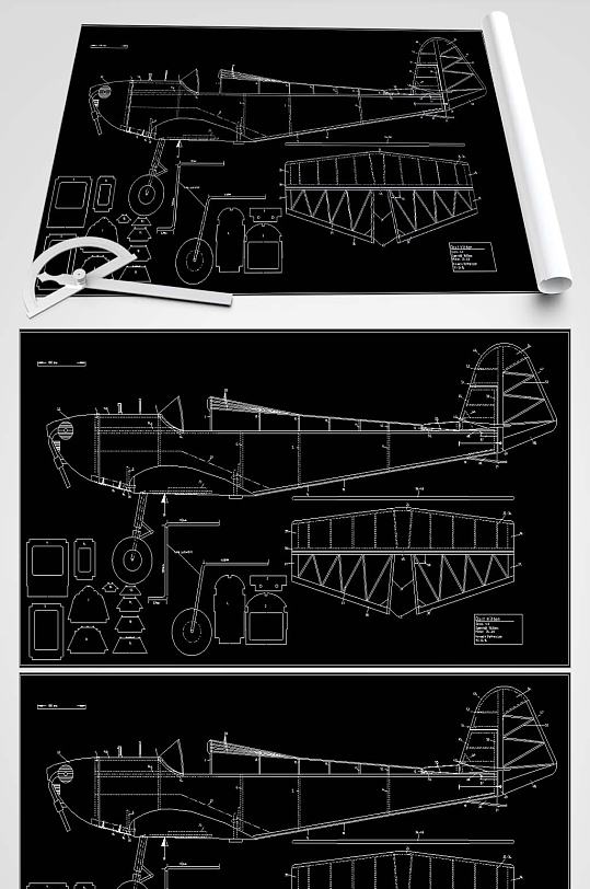 CAD飞机玩具图纸-众图网