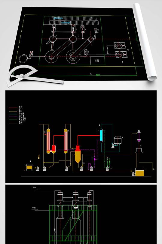 CAD氯化钠工艺流程-众图网