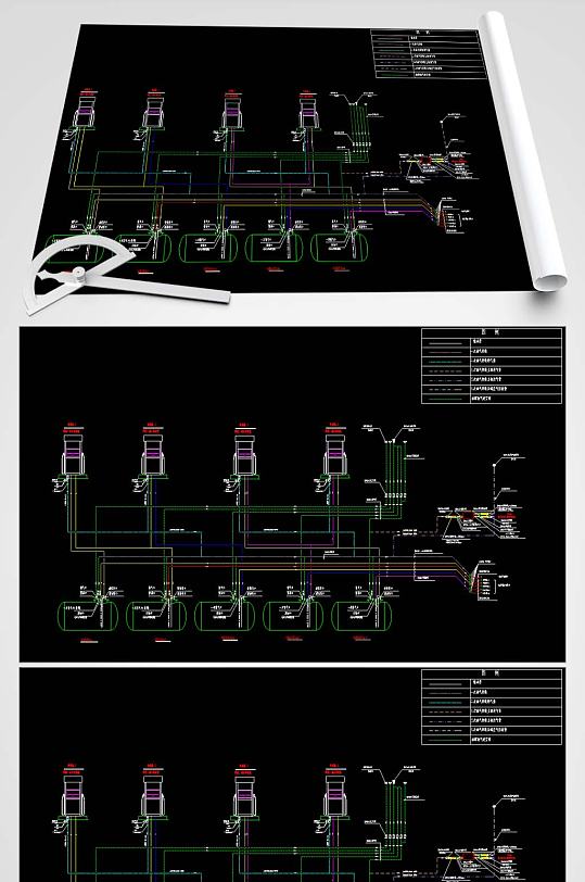 加油站CAD工艺流程图