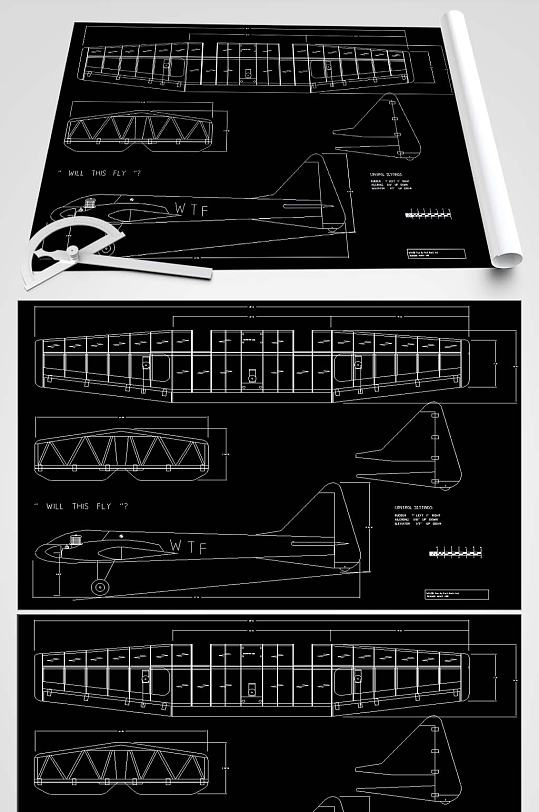 CAD飞机玩具图纸-众图网