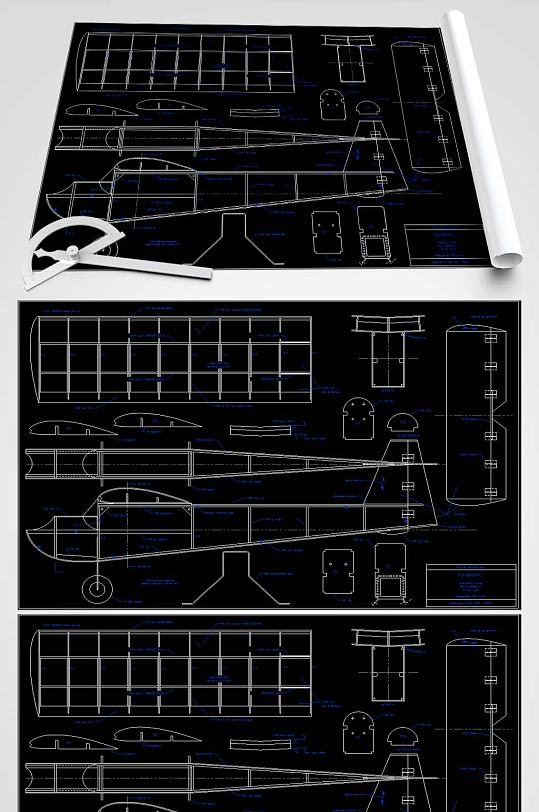 飞机拼插玩具图纸-众图网