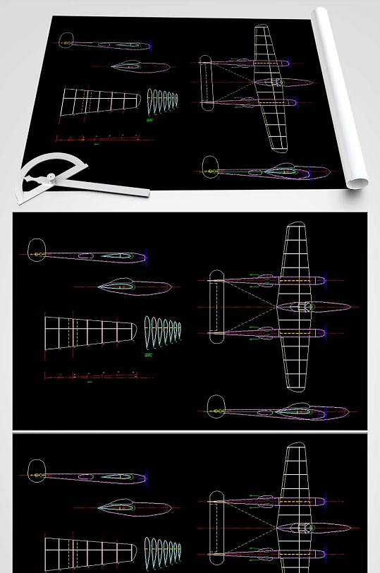 飞机拼插玩具图纸-众图网
