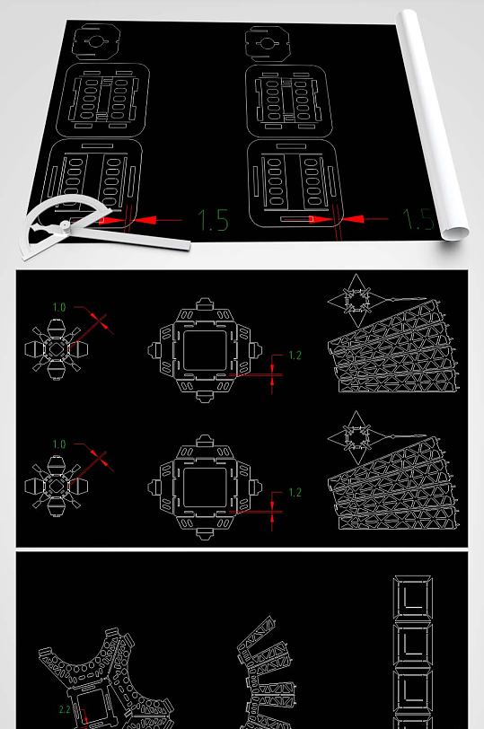 埃菲尔铁塔拼插玩具图纸-众图网