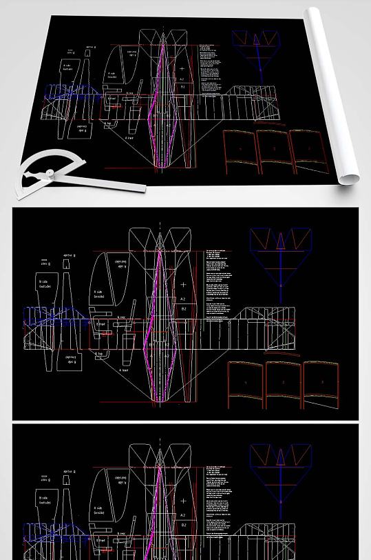 飞机拼插玩具图纸-众图网