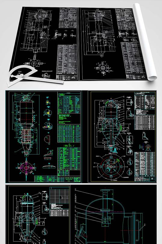 4吨双效升降膜蒸发器工艺流程图-众图网
