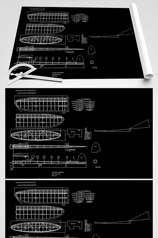 飞机拼插玩具图纸-众图网
