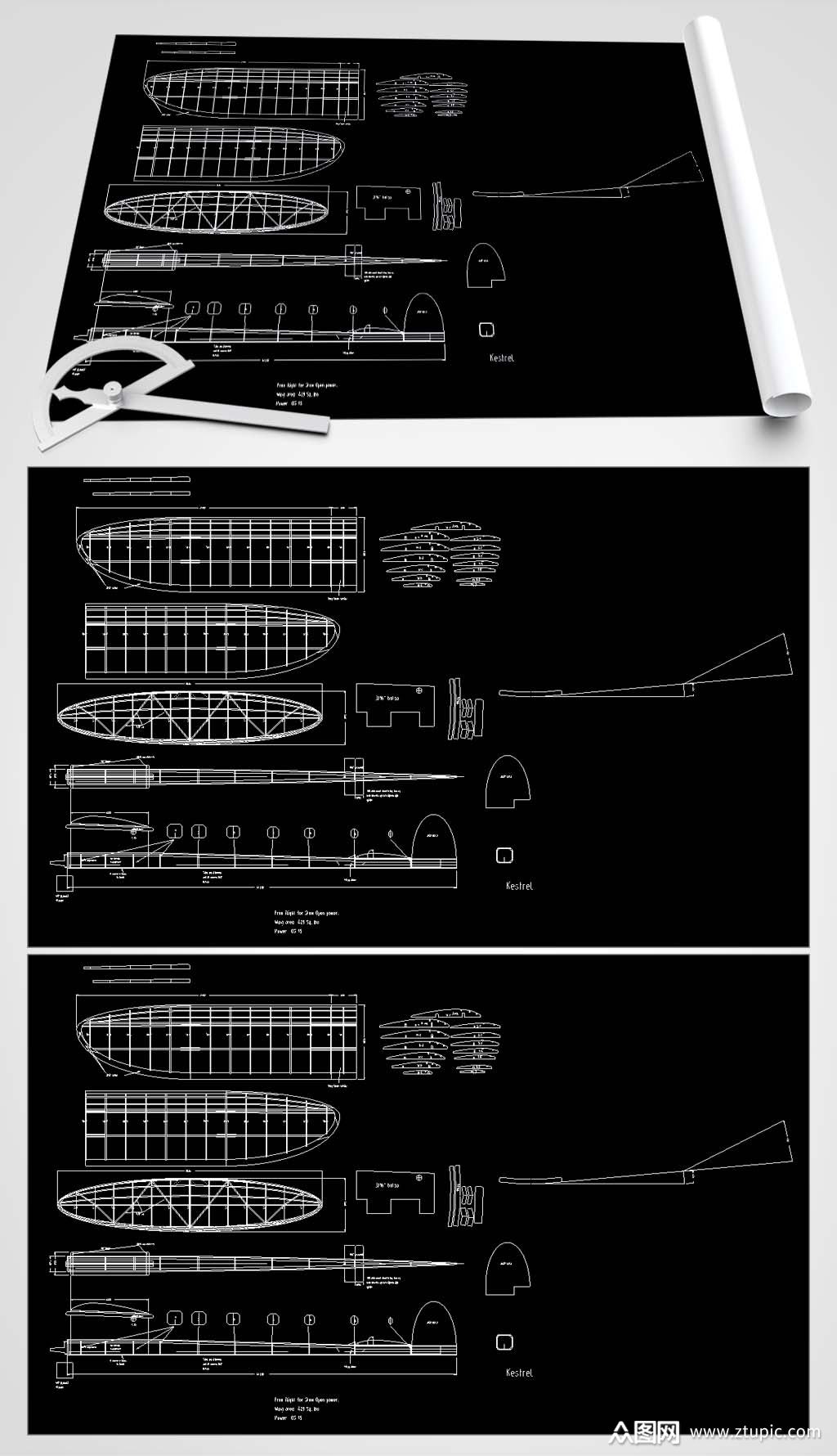 飞机拼插玩具图纸