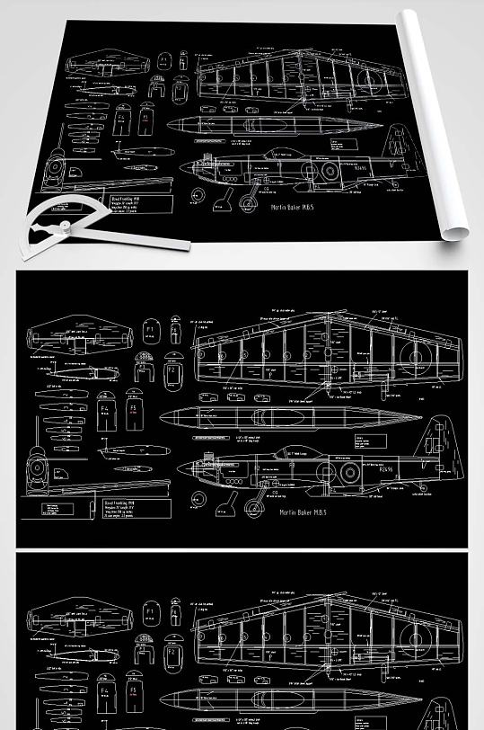 飞机拼插玩具图纸-众图网