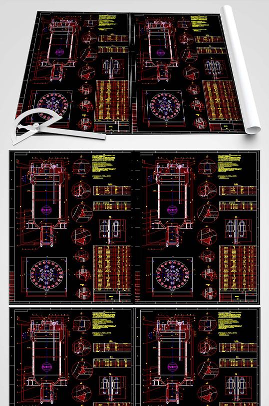 甲醇合成塔CAD图纸-众图网