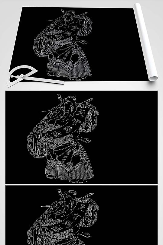 天官赐福CAD图纸-众图网