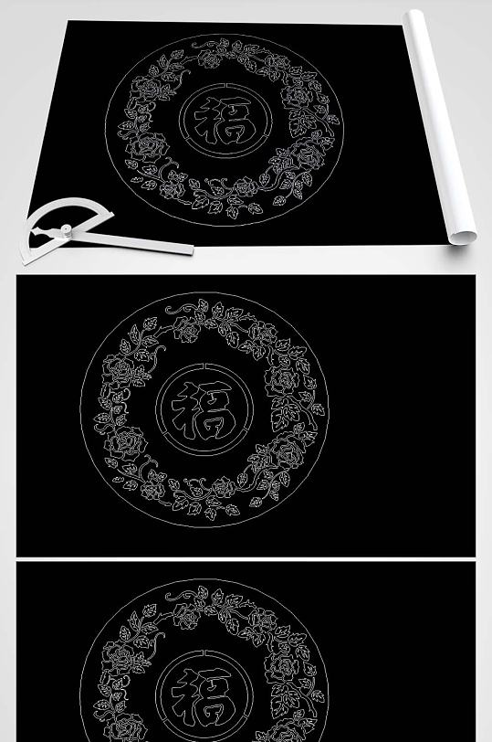 圆玫瑰福CAD图纸-众图网