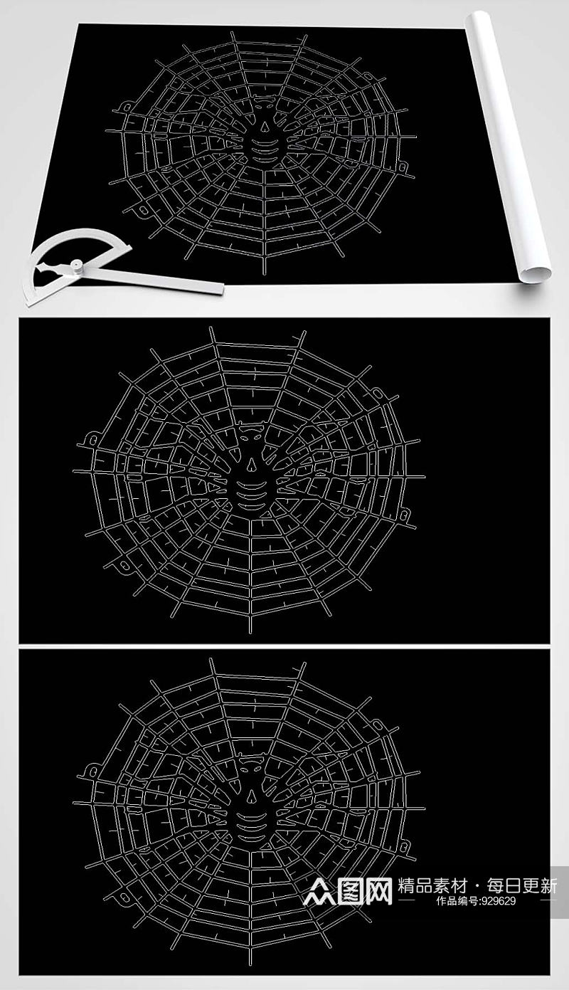 蜘蛛网CAD平面图素材