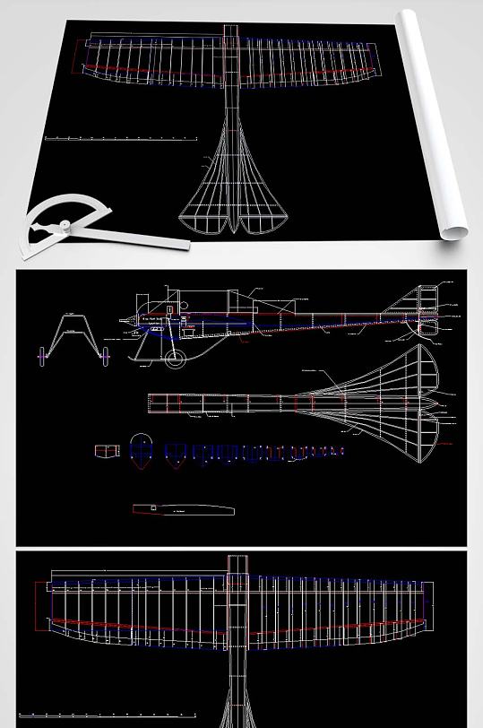 飞机拼插玩具图纸-众图网