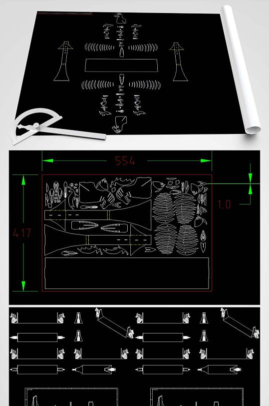 马头书架拼插玩具图纸-众图网