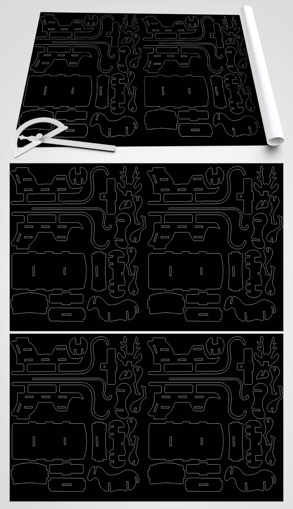 拼插玩具平面设计图素材