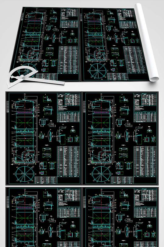 煤气洗涤塔平面图-众图网