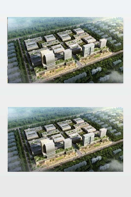 厂业园效果图下载-众图网