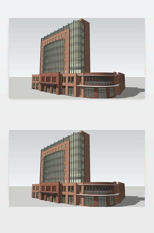 办公楼SU模型下载-众图网