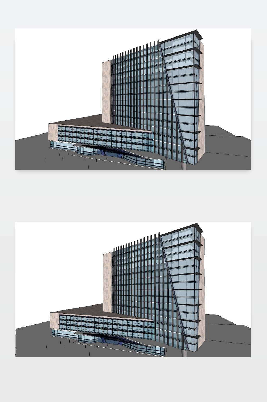 3D办公楼效果图下载素材
