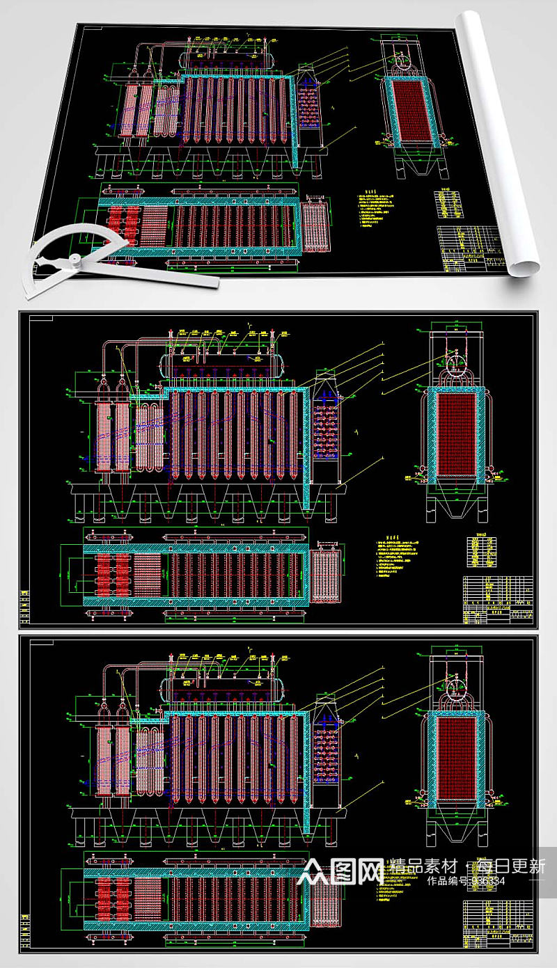 12吨余热锅炉总图素材