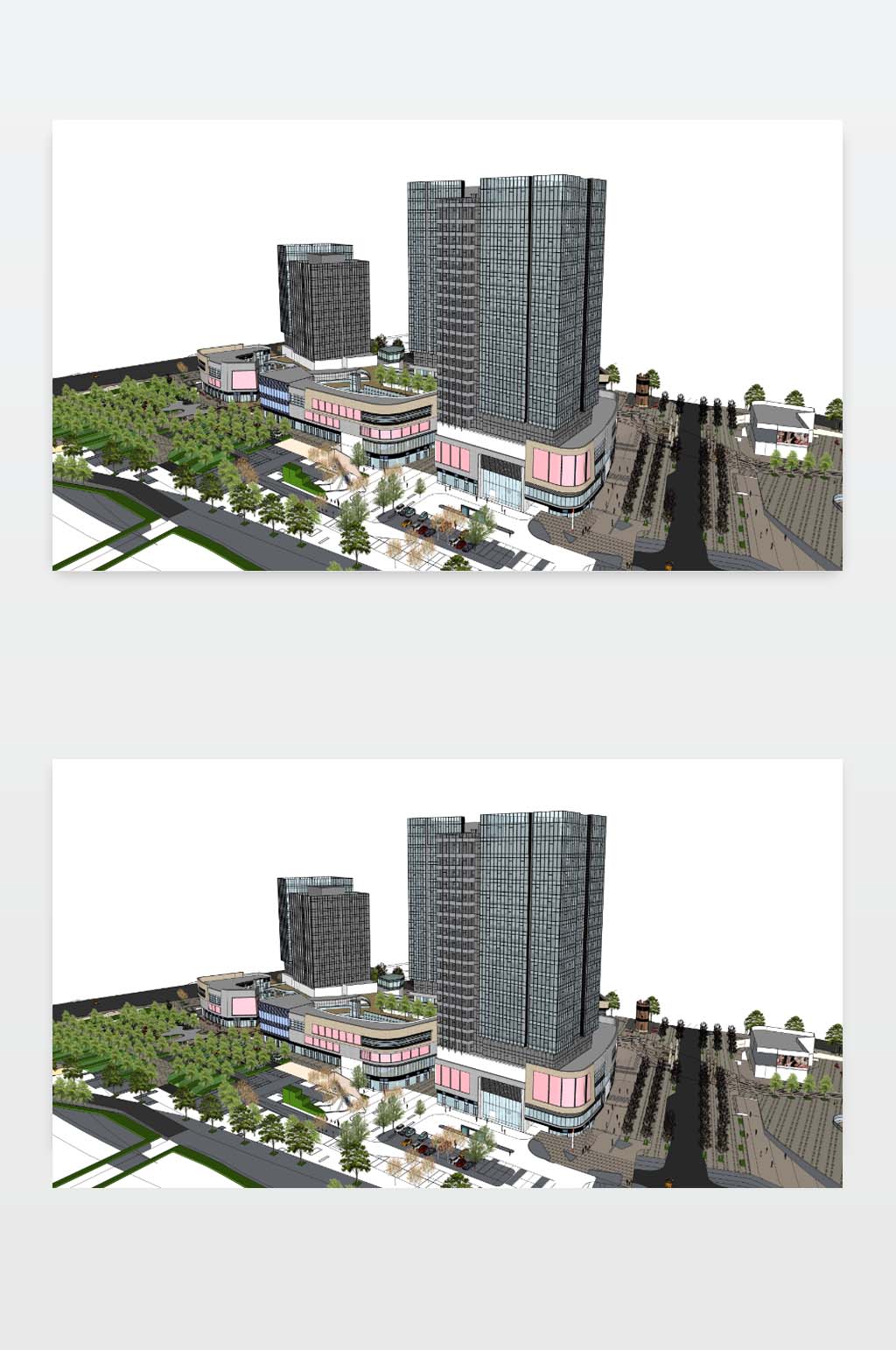 3D办公楼效果图素材