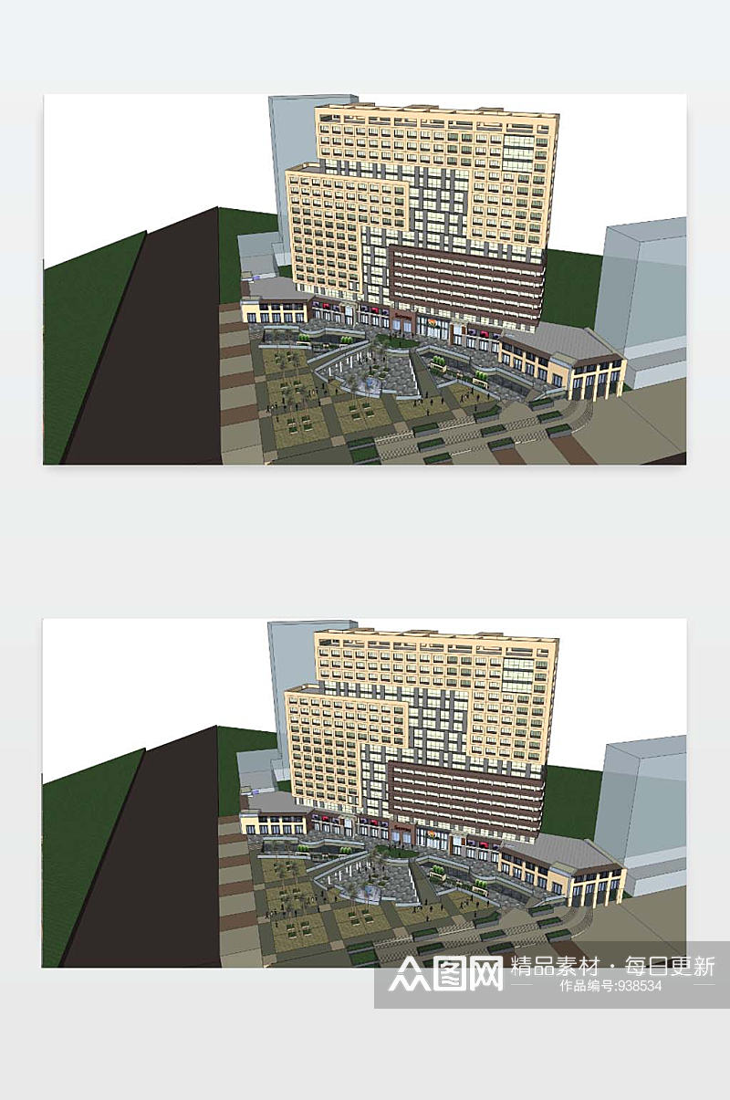 3D办公楼模型下载素材