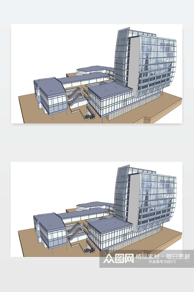 3D办公楼模型下载素材