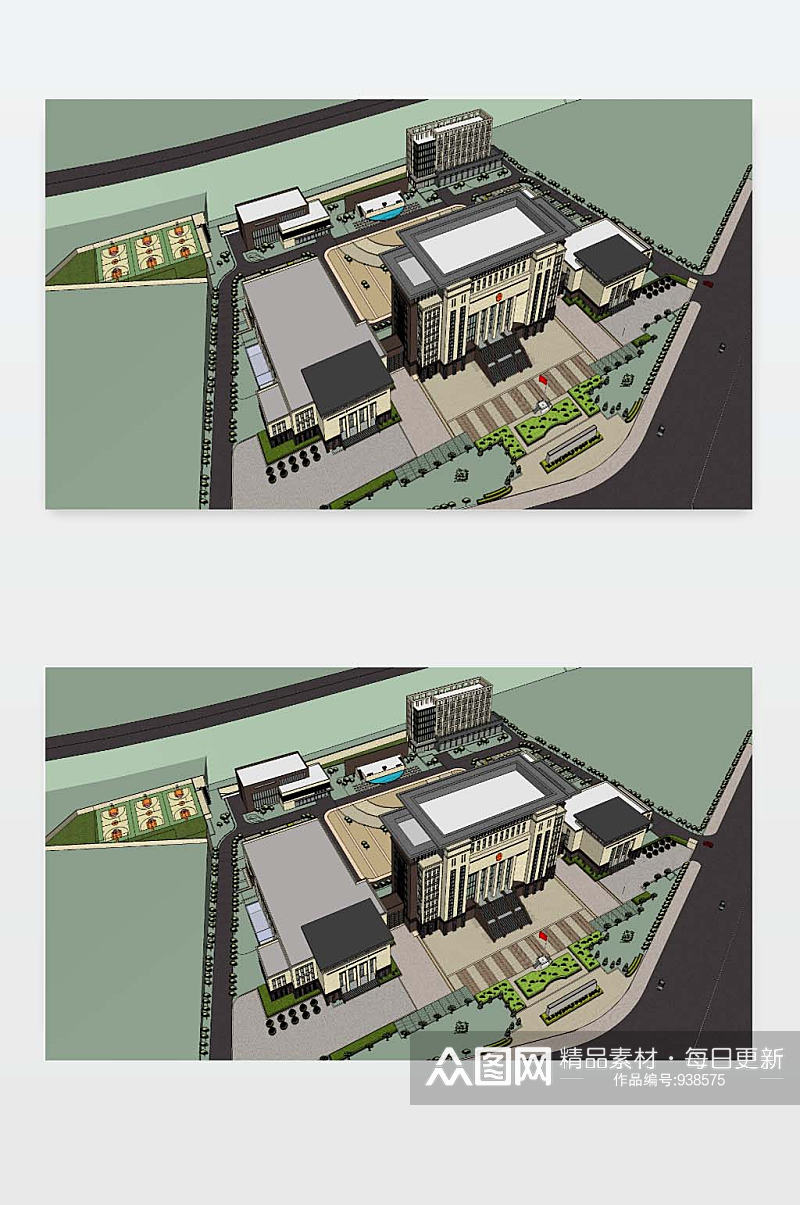 SU办公楼模型下载素材