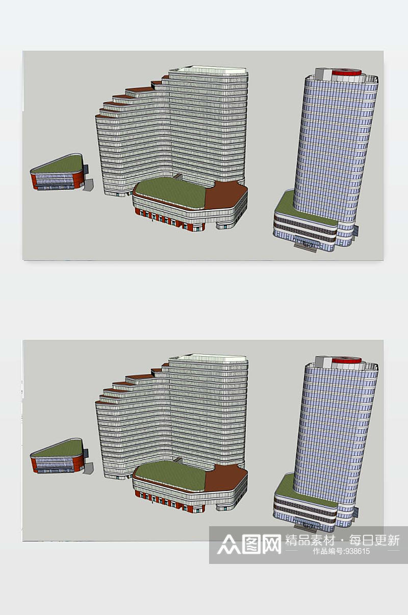 办公楼设计SU下载素材
