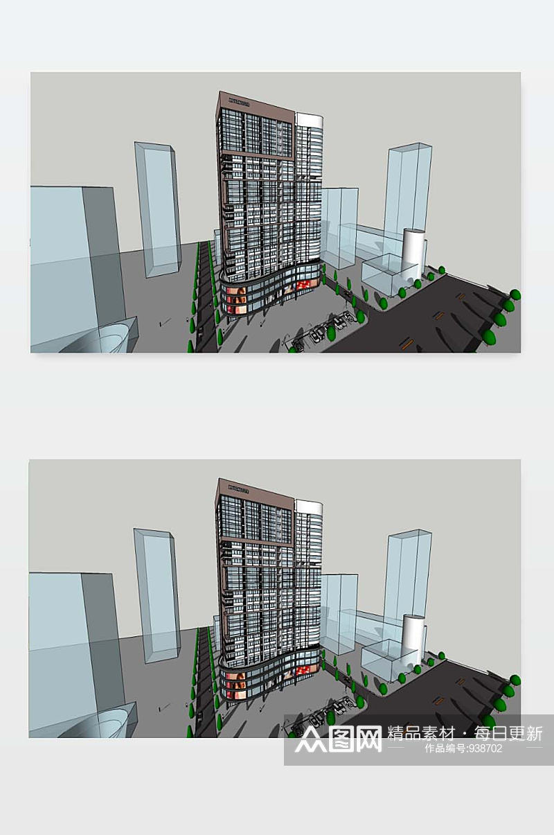 办公楼设计模型下载素材